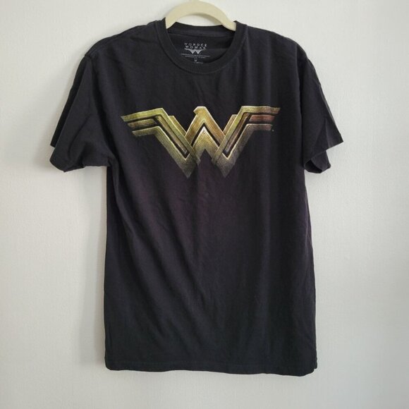 Wonder women Black cotton T-shirt Women Size M - Picture 1 of 5